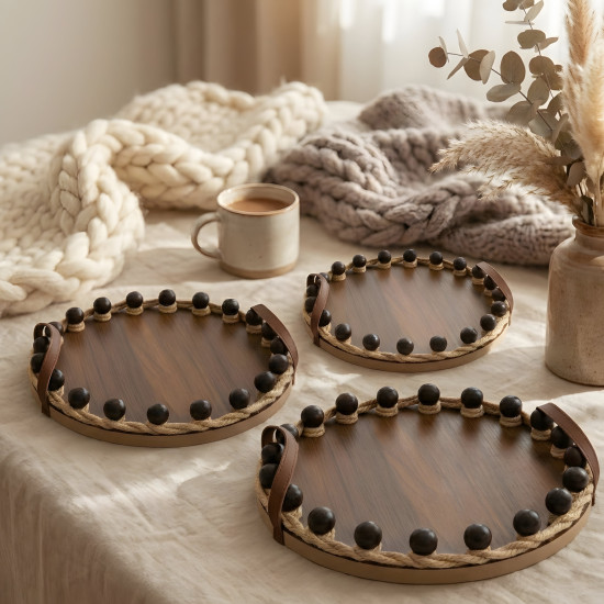 Wooden Tray Set 3 Pcs